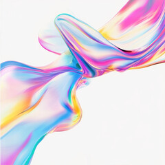 Canvas Print - A colorful flowing liquid forms in the air