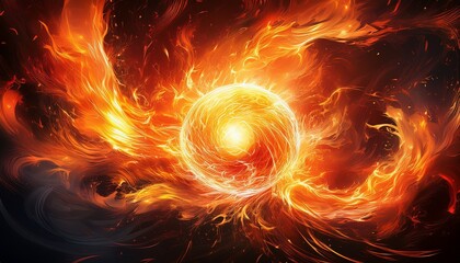 Wall Mural - fiery explosion with alpha channel