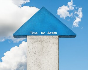 Leinwandbilder - Climate Crisis Catalyst Minimalist Blue Highway Sign Signaling Urgent Sustainability Transformation for Global Change Makers and Eco-Conscious Innovators