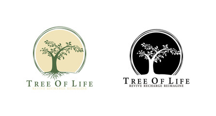 Wall Mural - tree of life logo design illustration vector