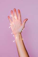 Fototapete - Luminous Digital Connection Ethereal Human Hand with Glowing Network Nodes - Innovative Tech Visualization for Transformative Marketing Campaigns