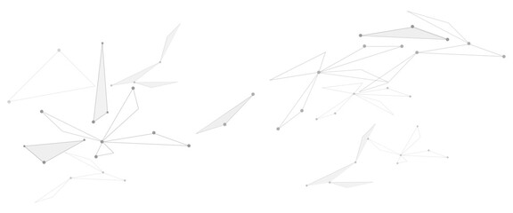 Aufkleber - Vector network in light grey and color with triangle lines and dots. illustration of minimalistic design with connecting the dots and lines.