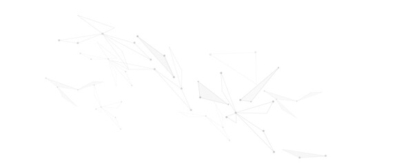 Aufkleber - Vector network in light grey and color with triangle lines and dots. illustration of minimalistic design with connecting the dots and lines.