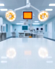 Poster - Hyper-Clean Medical Innovation Modern Operating Room Aesthetics with Advanced Technology Visualization for Healthcare Transformation