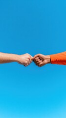 Aufkleber - Inclusive Partnership Vision Minimalist Business Collaboration Symbolizing Diversity, Innovation, and Cross-Cultural Professional Synergy in Dynamic Workplace Environments