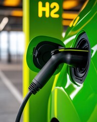 Aufkleber - Future-Forward Green Mobility Sleek H2 Hydrogen Charging Station Revolutionizing Urban Sustainable Transportation with Next-Generation Clean Energy Infrastructure
