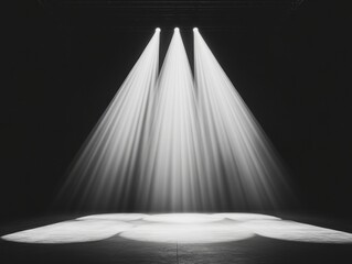 Aufkleber - Minimalist Stage Lighting Design Ethereal Performance Art Spotlight Capturing Dramatic Monochrome Aesthetic for Creative Industries and Immersive Experiential Marketing