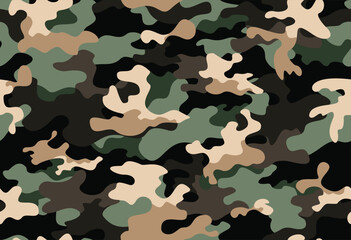 Wall Mural - green camouflage seamless army pattern, modern military background, texture repeat, fashion design