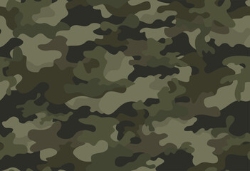 Wall Mural - trendy camouflage seamless army pattern khaki military background