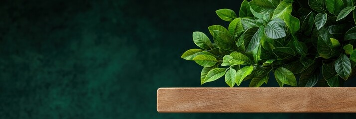 Poster - Minimalist Eco-Design Green Botanical Texture with Sustainable Wood Grain - Nature-Inspired Digital Marketing Asset for Wellness Branding