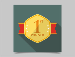 Wall Mural - sports trophies and awards in flat design style vector illustration