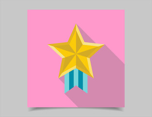 Wall Mural - sports trophies and awards in flat design style vector illustration