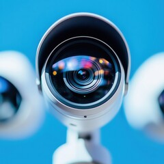 Poster - Cutting-Edge Smart Home Security AI-Powered Surveillance Camera with Holographic Visual Interface - Next-Gen IoT Protection for Digital Homes