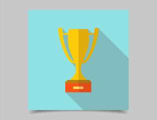 Wall Mural - sports trophies and awards in flat design style vector illustration