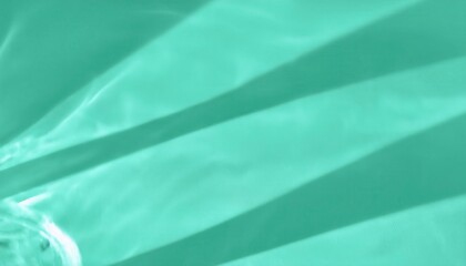 Poster - soft abstract reflection of water in a glass with turquoise light, modern minimal background for design, texture, and art

