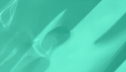 Poster - soft abstract reflection of water in a glass with turquoise light, modern minimal background for design, texture, and art

