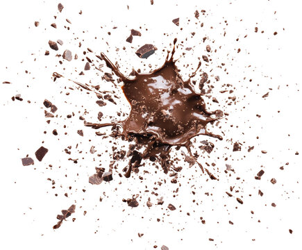Kitchen delight chocolate explosion isolated on transparent background png