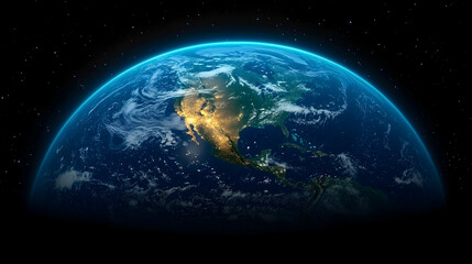  Earth from space, North America illuminated