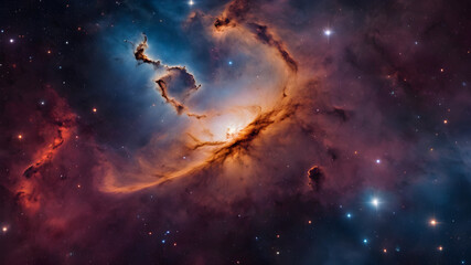Wall Mural - Nebula and galaxies in space. Abstract cosmos background. Universe science astronomy.