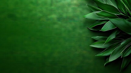   A picture featuring a green background with a leafy plant at its center and a smaller plant positioned at the midpoint