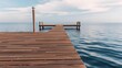 © Maks - A peaceful wooden pier extending over calm waters, surrounded by a serene seascape, perfect for relaxation and enjoying nature's beauty.