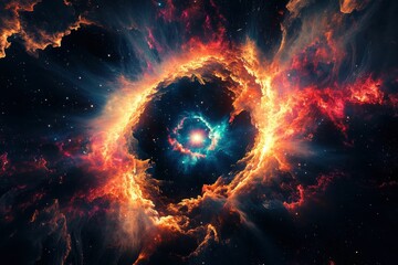 Wall Mural - Neutron Star. Deep Space Exploration with Celestial Background
