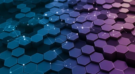 Wall Mural - 3d rendering of hexagonal texture background