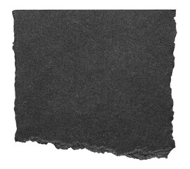 Wall Mural - isolated cut out torn piece of blank black paper note cardboard with rough texture and copy space fo
