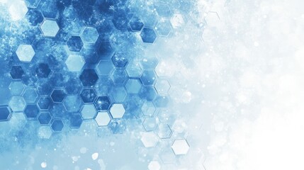 Abstract technology background design, hexagons, light blue, digital art, futuristic, elegant, use in presentations, websites, or apps