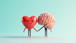 © OHMAl2T - Heart and Brain Characters Holding Hands in a Playful Scene