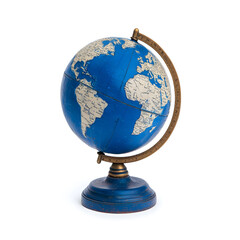 earth globe showing the continents and oceans of the earth isolated on white background