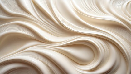 Wall Mural - smooth cream texture light background wave pattern cosmetic ad