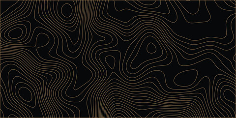 Fototapete - Black background and waves of colored lines Topographic contours map background. Topography geographic colorful lines background. Geographic lines map on elevation assignment pattern. White paper	