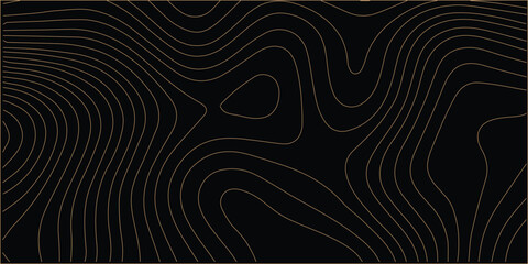 Fototapete - Black background and waves of colored lines Topographic contours map background. Topography geographic colorful lines background. Geographic lines map on elevation assignment pattern. White paper	