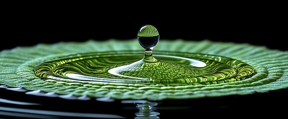 Poster - Water Drop on Green Leaf