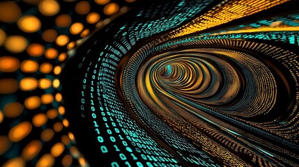 Digital Tunnel of Binary Code