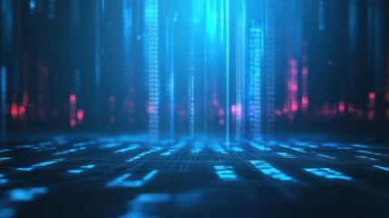 Abstract digital data stream.  Background tech scene. Possible use in tech presentation