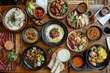 © Harry - Delicious Diverse International Food Platter Restaurant Table Top View Many Dishes Variety Cuisine Healthy Meal shot rich lunch plate tasty taste