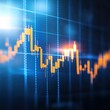 © JK_kyoto - Candlestick Chart Displaying Market Trends in Blue Hue with Financial Data Analysis