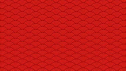 red asian chinese new year celebration background, abstract japanese cloud wave art pattern design b