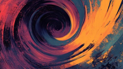 Wall Mural - wallpaper featuring abstract psychedelic swirls with faded warm tones and halftone details