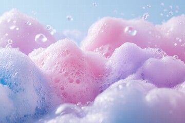 Poster - Colorful bubbles create a dreamy atmosphere in a soft pastel setting at a playful moment. Generative AI