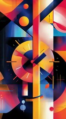 Wall Mural - an abstract depiction of a colorful modern time concept