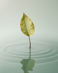 Fototapete - Coconut leaf with splashing water serenity.