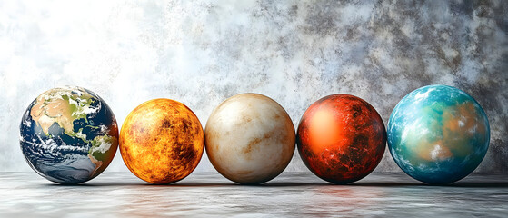 Wall Mural - planets celestial harmony 3d render