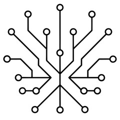 Wall Mural - a simplified circuit board design. this image represents a network, connection, and technology vecto