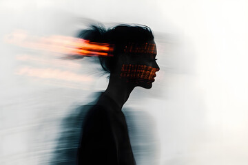 Canvas Print - png abstract silhouette motion blur