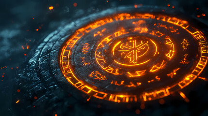 Wall Mural - enchanted luminescent runes