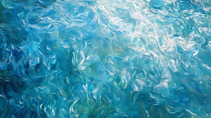 Wall Mural - abstract blue and white swirling paint texture.