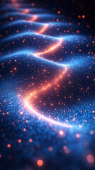 wavy lines representing the flow of crypto data in an information code field. symbolizes digital cur